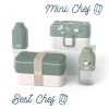 Set Lunch Box Parent/Enfant Vert "Best Chef/Mini Chef"