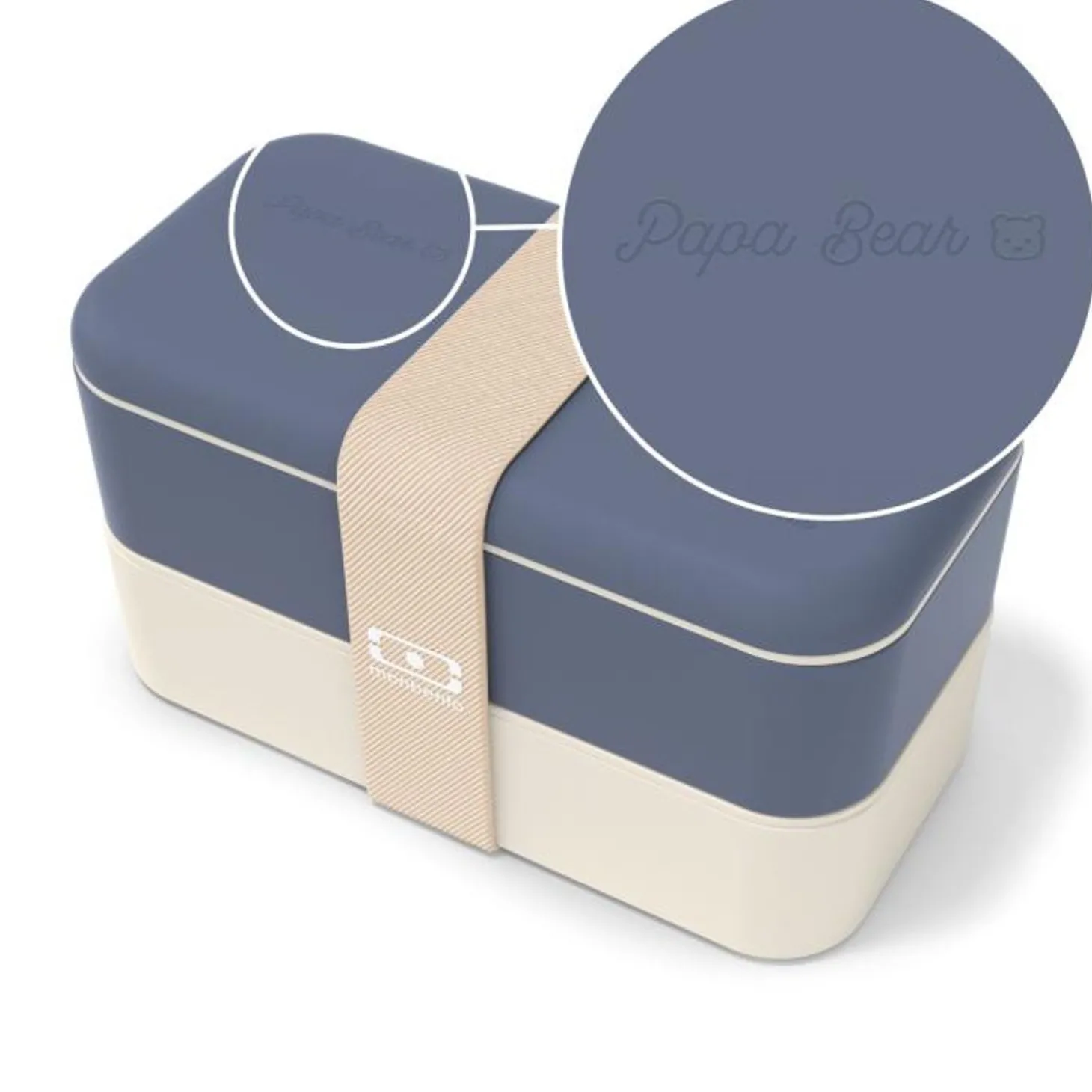 Set Lunch Box Parent/Enfant Bleu "Papa Bear/Little Bear"